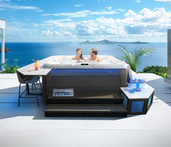 Calspas hot tub being used in a family setting - Tamarac